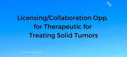 Licensing/Collaboration Opp. for Therapeutic for Treating Solid Tumors