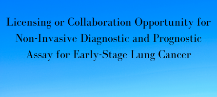 Innovative New Non-Invasive Diagnostic and Prognostic Assay for Early Stage Lung Cancer Available for Licensing or Collaboration
